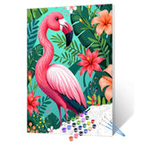 Pink Flamingo DIY Painting by Numbers Kits for Adults Beginner,Lovely Flamingo Painting Art Paint by Number on Canvas Easy to Paint for Beginner for Home Decor Without Frame Spring Decor 16''X20'' Tucocoo