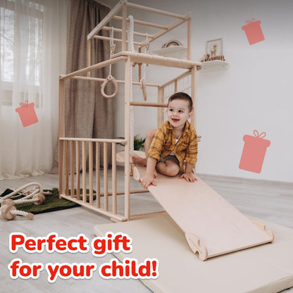 Woodandhearts Indoor Playground, Made in EU Jungle Gym for Kids Ages 1-4, Toddler Jungle Gym, Kids Playground, Jungle Gym for Kids Ages 1-4, Toddler Jungle Gym, Montessori Play Gym