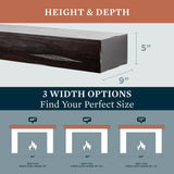 MANTELSDIRECT Breckenridge Distressed Wood Mantel Shelf - Espresso Rustic 72 Inch Beautiful Wooden Rustic Shelf - Includes Corbels Perfect for Electric Fireplaces and More! Mantels Direct MANTELSDIRECT