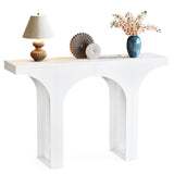 Tribesigns 47 Inches Console Table, Wooden Entryway Table, Modern Hallway Table, Sofa Table with Arch Base, Unique Foyer Table, Behind Couch Table, White Long Accent Table for Living Room, Entrance Tribesigns
