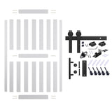 ALAMEDADT 40''x 80'' Sliding Barn Door with 7 Ft Barn Door Hardware Kit& Handle& Floor Guides,Pre-Drilled Holes Easy Assembly - Include Installation Manual, Water-Proof PVC Surface, H-Frame, White ALAMEDADT