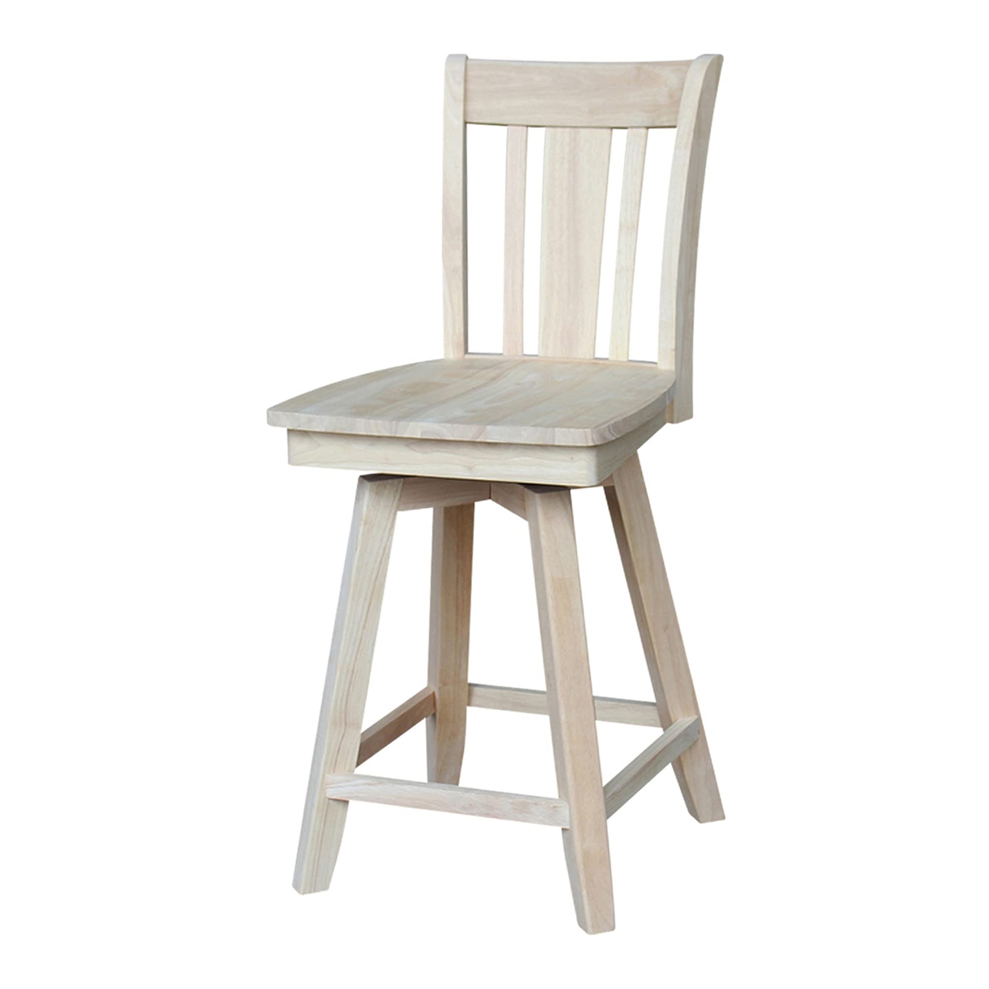 International Concepts Counter Stool, 24", Unfinished - WoodArtSupply