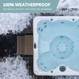 DENKOE Hot Tub Steps - Wood Looking Plastic Steps - 100% Waterproof Spa Steps - Brown Non Slip, Heavy Duty Outdoor Steps, Multi Use as Porch Steps, Hot Tub Stairs, or Outdoor Stairs, Fits Any Spa Size DENKOE