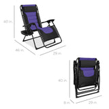 Best Choice Products Oversized Padded Zero Gravity Chair, Folding Outdoor Patio Recliner, XL Anti Gravity Lounger for Backyard w/Headrest, Cup Holder, Side Tray, Polyester Mesh - Black/Purple Best Choice Products