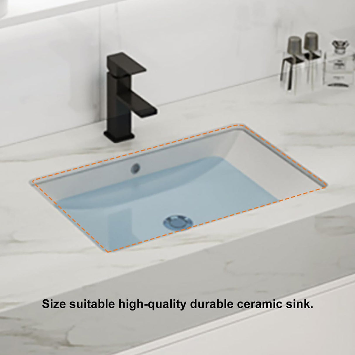 Weibath 39" White Floating Bathroom Vanity Set Stone Top Wall Mounted Bathroom Cabinet Weibath