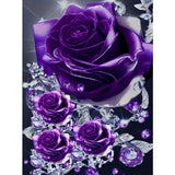 STGLCR Rose Diamond Painting Kits for Adults Purple Rose DIY 5D Diamond Art Kits Full Drill Diamond Dots Flowers Paintings with Diamonds Gem Art and Crafts Home Decor 12x16inch STGLCR