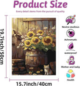 Sunflower Paint by Numbers Kit for Adults Beginner,Paint by Number Kits on Canvas for Adults Beginner,Digital Oil Painting Kits for Home Wall Decor 19.6X15.7 Inch (Without Frame) Kaixine