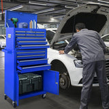 Kirmosal 13-Drawer Tool Chest with Double Door Handle,2 in 1 Detachable Rolling Tool Chests with Wheels and Drawers,Large Tool Box with Lock,Mobile Steel Tool Cabinet Storage (Blue) Kirmosal
