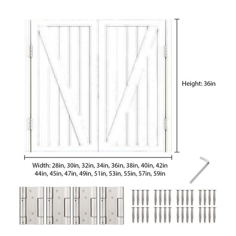Solid Wood Swing Door Cafe Saloon Swinging Doors with Hardware Easy Installation Two-Way Open Bar Kitchen Entrance Partition Half-Door Auto Close 28 30 32 34 36 38 40 42 44 45 47 49 51 53 55 57 59"(Wh Sepsephiria
