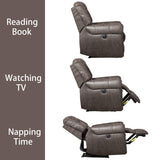 ANJ Electric Power Recliner Set of 2, Breathable Bonded Leather Reclining Chair Classic Home Theater Recliners Seating W/USB Port (Smoky Gray) ANJ