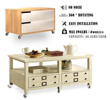 1.5 Inch Caster Wheels for Small Furniture Heavy Duty Casters, Rubber 360º Swivel Casters Set of 4 (2 with Brakes&2 Without), Locking Plate Casters for Carts, Cabinet Moving ZUOFANG