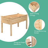 Giantex Raised Garden Bed Kit Elevated Planter Box for Vegetables Fruits Herb Grow, Heavy Duty Natural Cedar Wood Frame Gardening Planting Bed for Deck Patio Yard, 49.5"X23.5"X30.0" Giantex