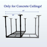 VWZ 2×4' Overhead Garage Storage Rack, Adjustable Garage Ceiling Storage Racks, Heavy Duty Garage Shelving, Garage Hanging Storage Racks with A Load Capacity of up to 1100 Lbs, Black. (Bottomless) VWZ