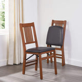 Meco STAKMORE True Mission Folding Chair Fruitwood Finish, Set of 2 MECO