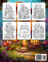 Mystical Fairy Homes Fantasy Coloring Book for Adults: Whimsical Fairytale Architecture Coloring for Relaxation and Stress Relief WoodArtSupply