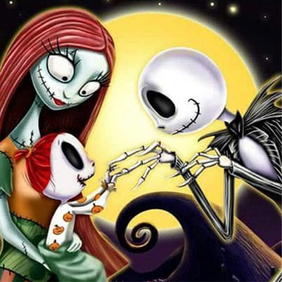 MMAHD 5D DIY Diamond Art Painting Kits, Cartoon Skull Round Full Drill Diamond Art Crafts Home Wall Decoration 15.8 x 15.8inch