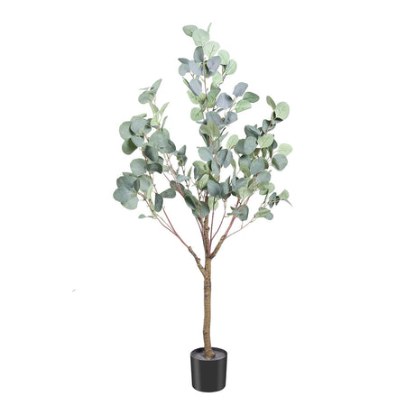 Artificial Eucalyptus Tree, 4FT Tall Faux Eucalyptus Tree, Artificial Plants with Realistic Trunk and Lifelike Leaves for Home Office Decor 4FT Fake Eucalyptus Tree for Home House Office Décor CETRD