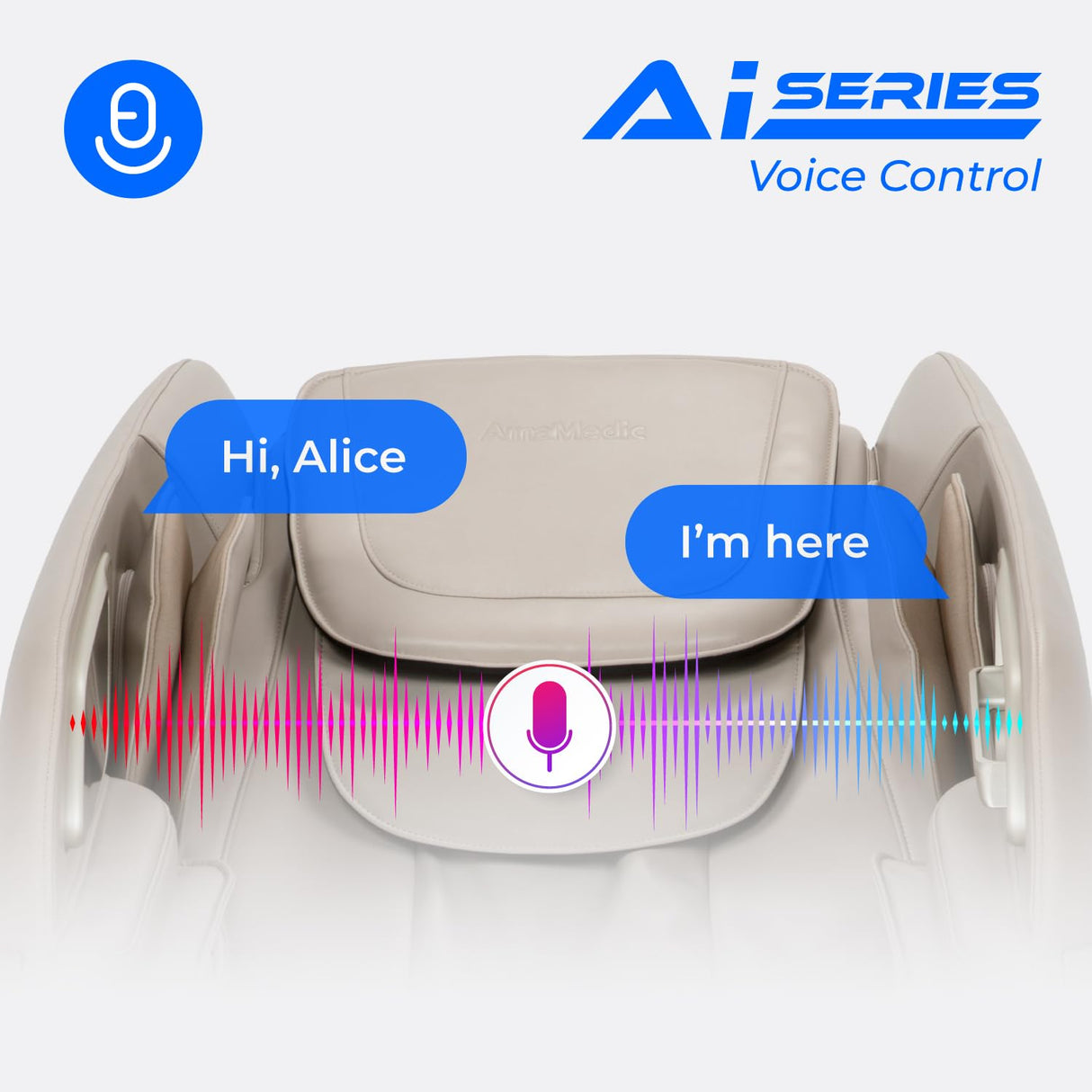 AmaMedic 3D Astoria | Full Body Massage Chair l Intelligent Voice Control | Touchscreen Controller | Heating Therapy l Zero Gravity Reclining l Bluetooth Speakers (Taupe) AmaMedic