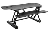 Mount-It! Adjustable Height Standing Desk Converter, Extra Large 48” Wide Tabletop for Dual Monitors, Stand Up Desk Riser to 19.25" Tall - Electric Raising Desk Convertor in Black Mount-It!