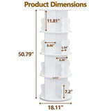 Anwick White Rotating Bookshelf Tower- 4 Tier Spinning Book Shelf for Small Space, 360 Display Circle Floor Standing Bookshelf for Kids & Adults Anwick