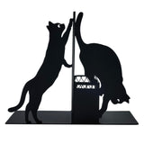 Gift for Dad, Cat Book Ends for Shelves, Decorative Book Ends with Pen Holder, Fun Unique Bookends, Cool Black Cat Bookends, Home Office Desk Bookshelf Decor, for Dad and Lover ENCIMART