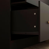 Homsee Wardrobe Armoire Wooden Closet with Mirror, 2 Doors, 2 Drawers, 4 Open Storage Cubes and Hanging Rod for Bedroom, Black (35.5”L x 15.8”W x 70.8”H) Homsee