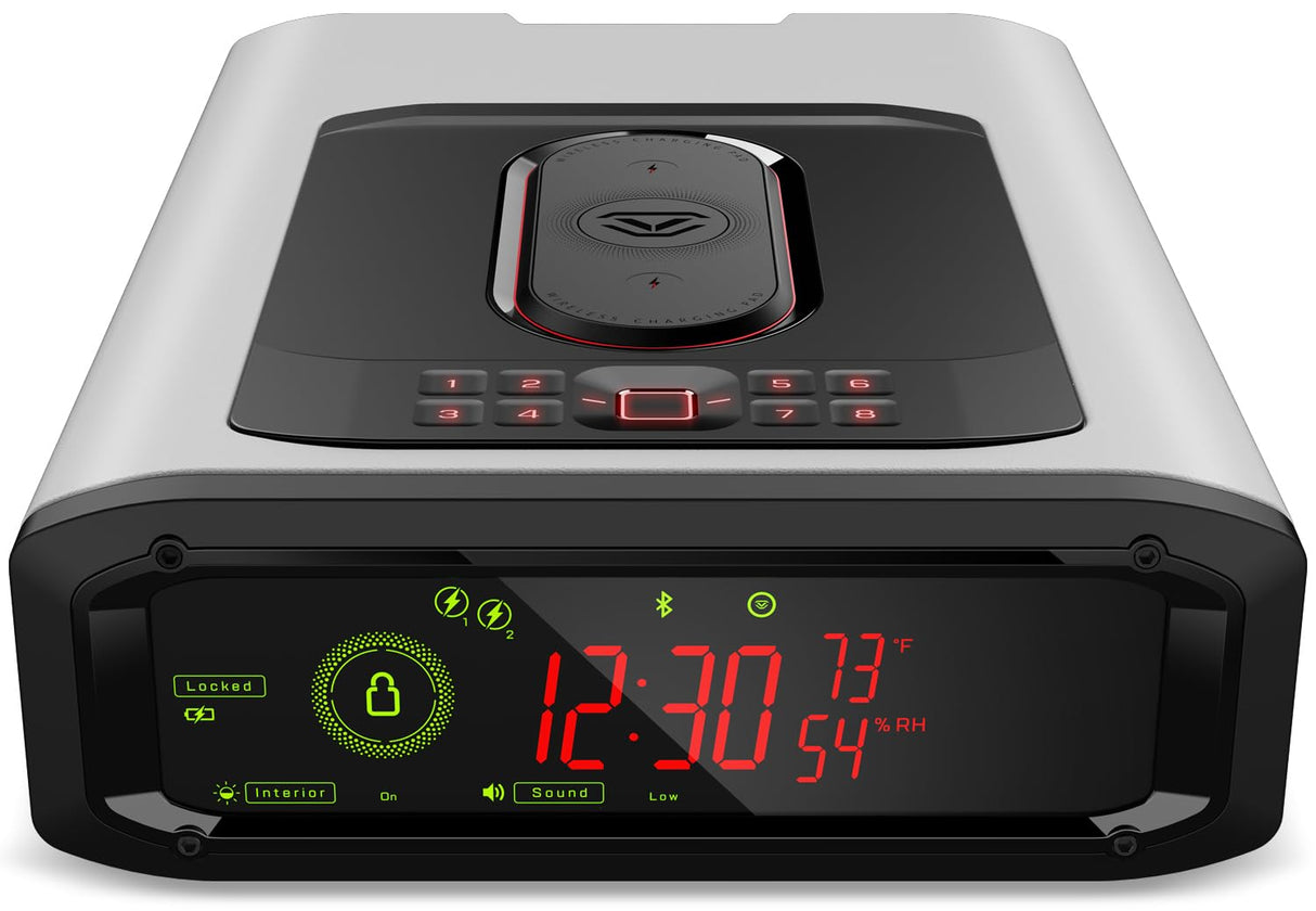 VAULTEK DS5i Smart Station™ Biometric Smart Safe with Dual Wireless Phone Charger + Auto Open Drawer + Bluetooth Safe Management (Alpine White) VAULTEK