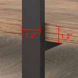 HSH Industrial 4-Tier Rustic Oak Bookshelf: Modern Metal & Wood Etagere for Versatile Home Storage HSH