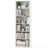 Giantex 6-Tier Bookcase, 70" Tall Wooden Bookshelf, Freestanding Storage Organizer w/Open Shelves, Anti-Tipping Kits, Modern Floor Standing Display Shelves for Living Room, Bedroom (1,White) Giantex