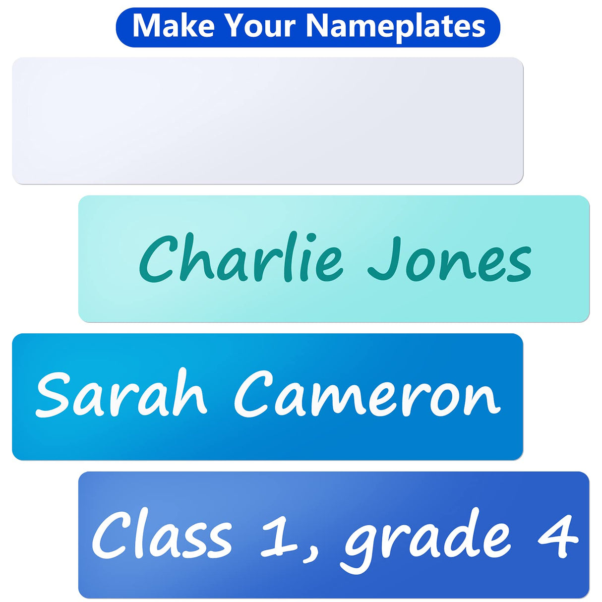 6 Pieces Sublimation Name Plates Blank Aluminum Name Card Personalized Custom Name Plate 2 x 10 Inches Blank Metal Name Tag Label for Nameplate, Doorplate, Desk Tag, Label Tag, Metal Sign Outus