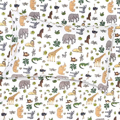 1500 Supreme Kids Bed Sheet Collection - Fun Colorful and Comfortable Boys and Girls Toddler Sheet Sets - Deep Pocket Wrinkle Free Soft and Cozy Bedding - Twin, Wild Animal Sweet Home Collection
