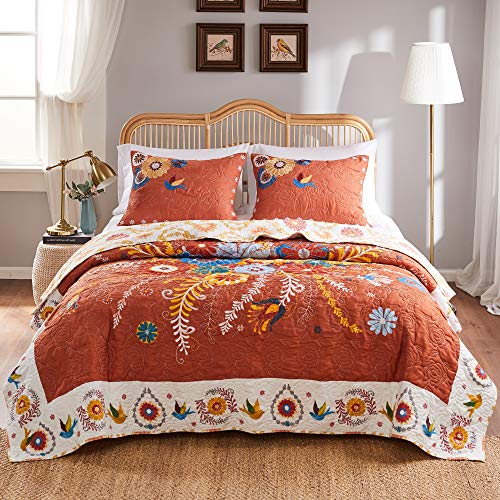 Greenland Home Barefoot Bungalow Topanga Quilt Set, 3-Piece Full/Queen, Multi Greenland Home Fashions