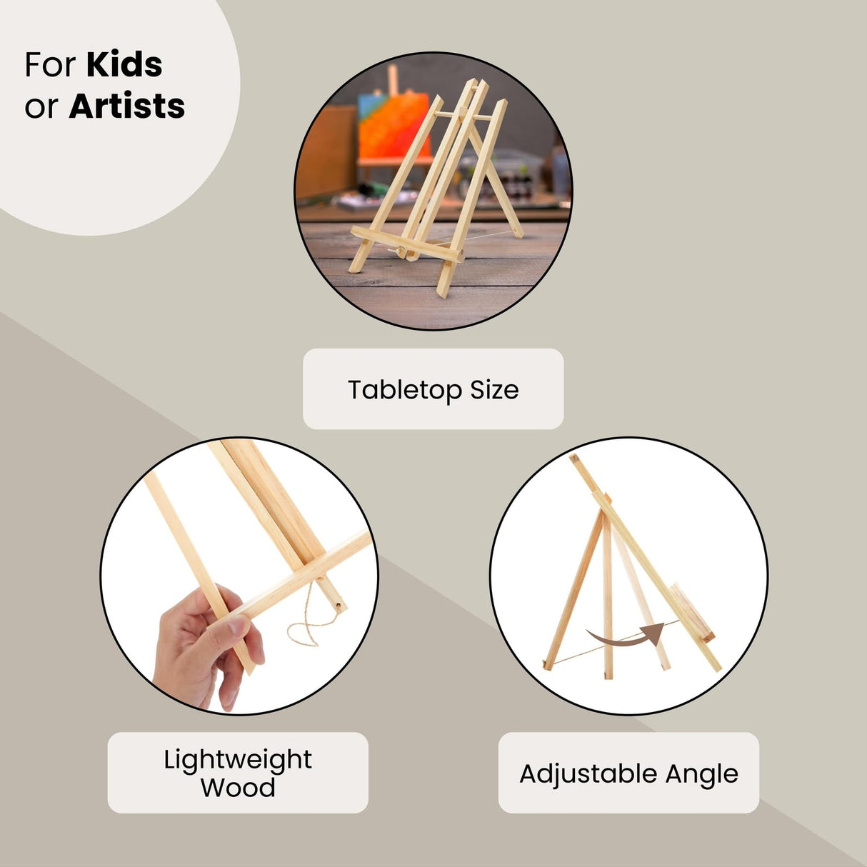 12 Pack 13.8-inch Table Top Easels for Painting and Canvas - Wooden Holder Stand for Kids and Artists - Canvas Holder Stand for Painting Juvale
