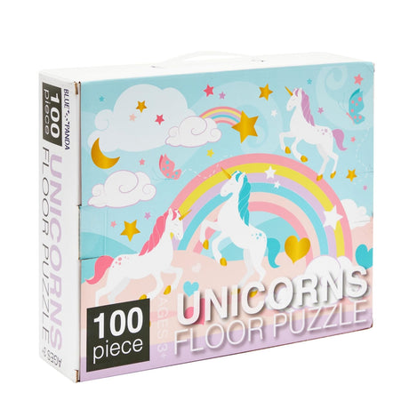 Blue Panda Giant Unicorn Floor Puzzle for Kids - 100 Pieces, 2.3 x 3 Feet, Large Rainbow Unicorn Jigsaw Puzzle for Girls and Boys BLUE PANDA