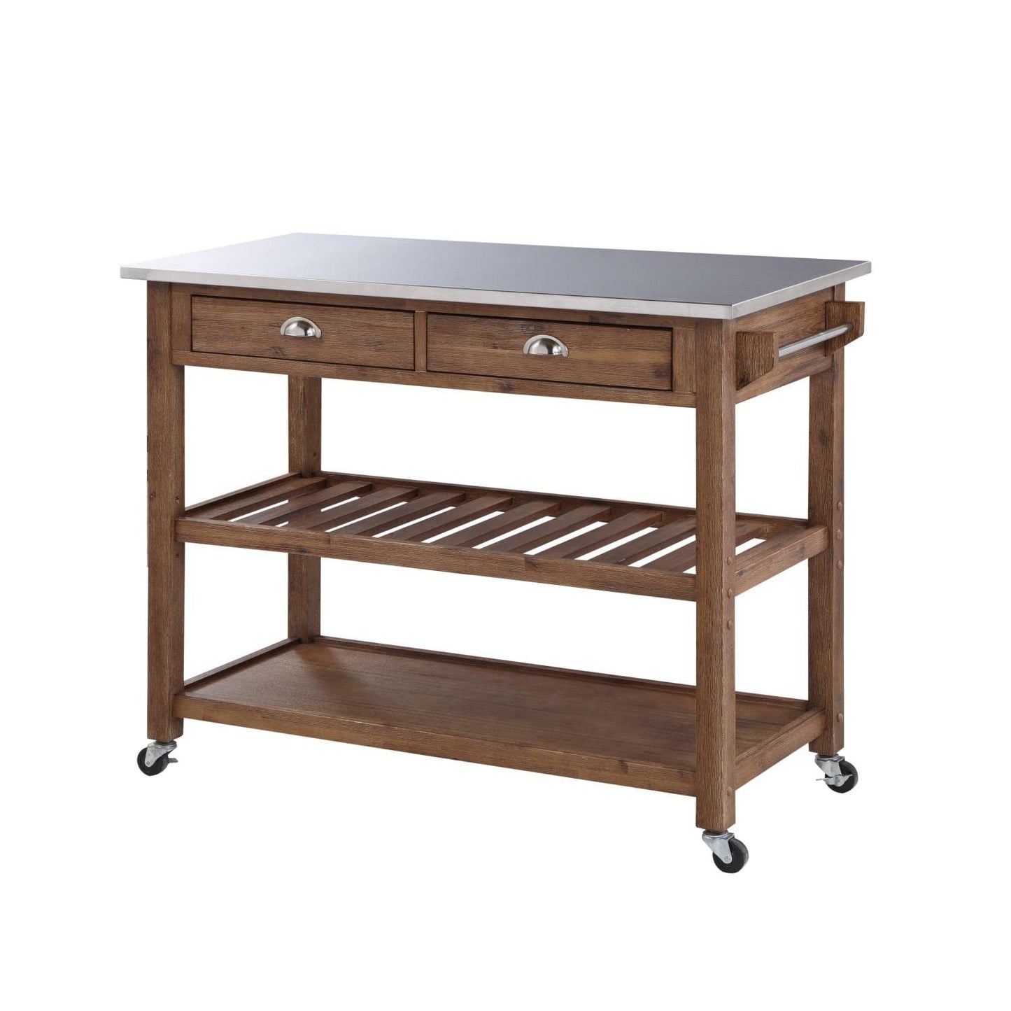 Boraam Sonoma Kitchen Cart, Barnwood Wire-Brush