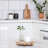 Peohud Set of 3 Wood Risers for Display, Farmhouse Wooden Pedestal Stand, Rustic Stool Plant Pot Holder, Beaded Display Riser for Tiered Tray Home Kitchen Counter Table Decor, 9.5/6/4 Inches Peohud