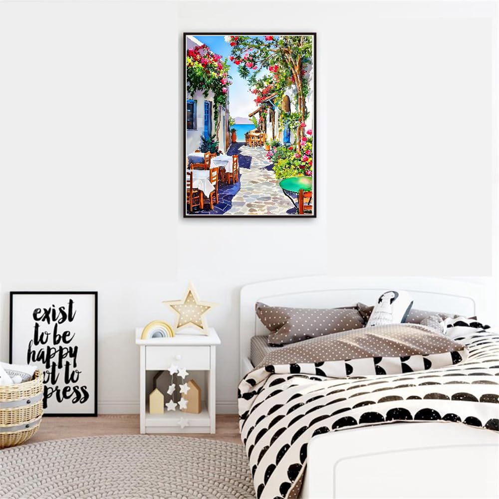 Paint by Numbers Kit for Adults - Scenery Paint by Numbers on Canvas for Beginners, DIY Acrylic Simple Landscape Paint by Number for Gift Home Wall Decor 16x20 Inch AALBLAC