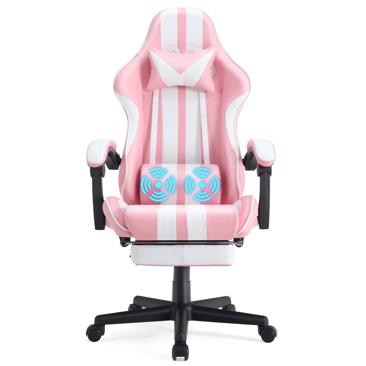 Ferghana Gaming Chairs with Footrest,Computer Game Chair,Massage Gaming Chairs,Christmas,Xmas Gift,PC Gaming Chairs for Adults Teens for Gaming Live Streaming Room(Pink,Racing Version) Ferghana