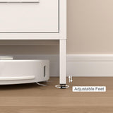 IRONFFICE Metal Storage Cabinet,2 Door Metal Locker Storage Cabinet,White Accent Locker Cabinet with Shelves,Sideboard Cabinet for Living Room,Entryway IRONFFICE