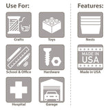 Akro-Mils 13014 Stak-N-Store Heavy Duty Stackable Open Front Plastic Storage Container Bin, (17-1/2-Inch x 11-Inch x 12-1/2-Inch), Blue, (4-Pack) Akro-Mils