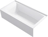 KOHLER K-26109-RA-0 Entity 60-Inch x 30-Inch Alcove Bath with Integral apron, integral flange and right hand drain, White KOHLER