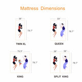 ESHINE 3100 Series Adjustable Bed Frame with 14 inch Ultra-Plush Black Mattress - Split King ESHINE