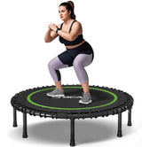 BCAN 48" Adult Fitness Trampoline with Durable Bungees, Stable & Quiet Exercise Rebounder,Great Mini Trampoline for Indoor/Garden Workout - Green BCAN