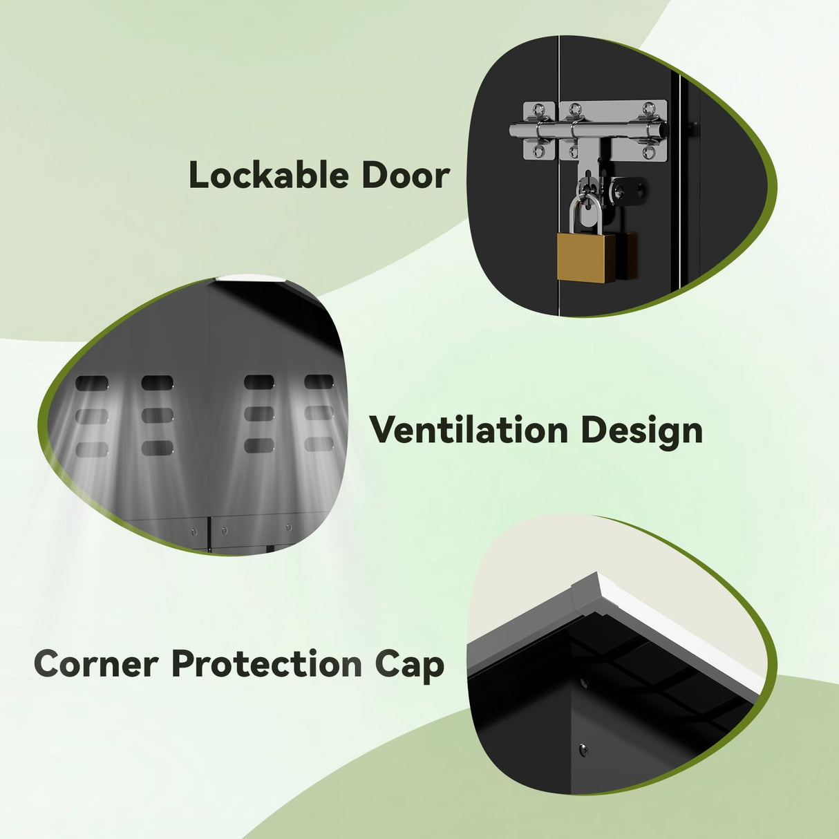 COMHOMA Shed Outdoor Storage Shed Metal,Lockable Doors Tool Sheds with Sloping Roof,Steel Garden Shed with Air Vent for Backyard,Patio,Lawn,Poolside (Grey, 8'*4') COMHOMA