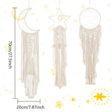 BEUNITONE Macrame Kits for Adults Beginners Easy 3 Set Moon Star Craft Kits DIY Dream Catcher Kit with Instructions Video Macrame Wall Hanging Supplies Dream Catcher Kit for Room Wall Decoration BEUNITONE