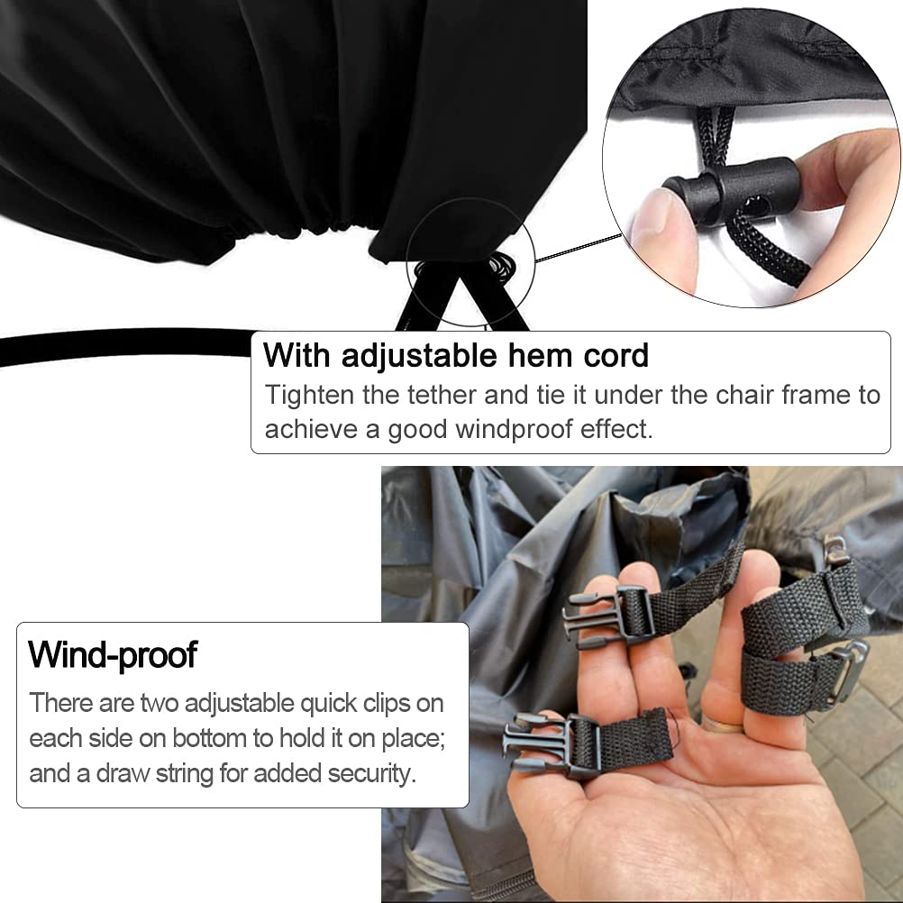 Oslimea Patio Hanging Egg Chair Cover Waterproof Swing Egg Chair Cover with Zipper Windproof Egg Chair Cover with Bottom Buckle, Outdoor Wicker Single Seat Egg Chair Covers, Black Oslimea