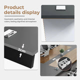 Anzhap 10FT Conference Table for 10 People – 118"L*51"W*29"H Large Rectangle Meeting Seminar Table with Cable Management, Thickened Desktop, Trapezoidal leg for Office Conference Room(White + Grey) Anzhap