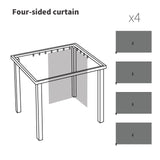 homegroove Gazebo Curtains Outdoor Waterproof 10 * 10ft, Privacy Curtains 4-Panels, Gazebo Replacement Curtain with Zipper for Garden, Patio, Yard (Only Curtains) Gray homegroove