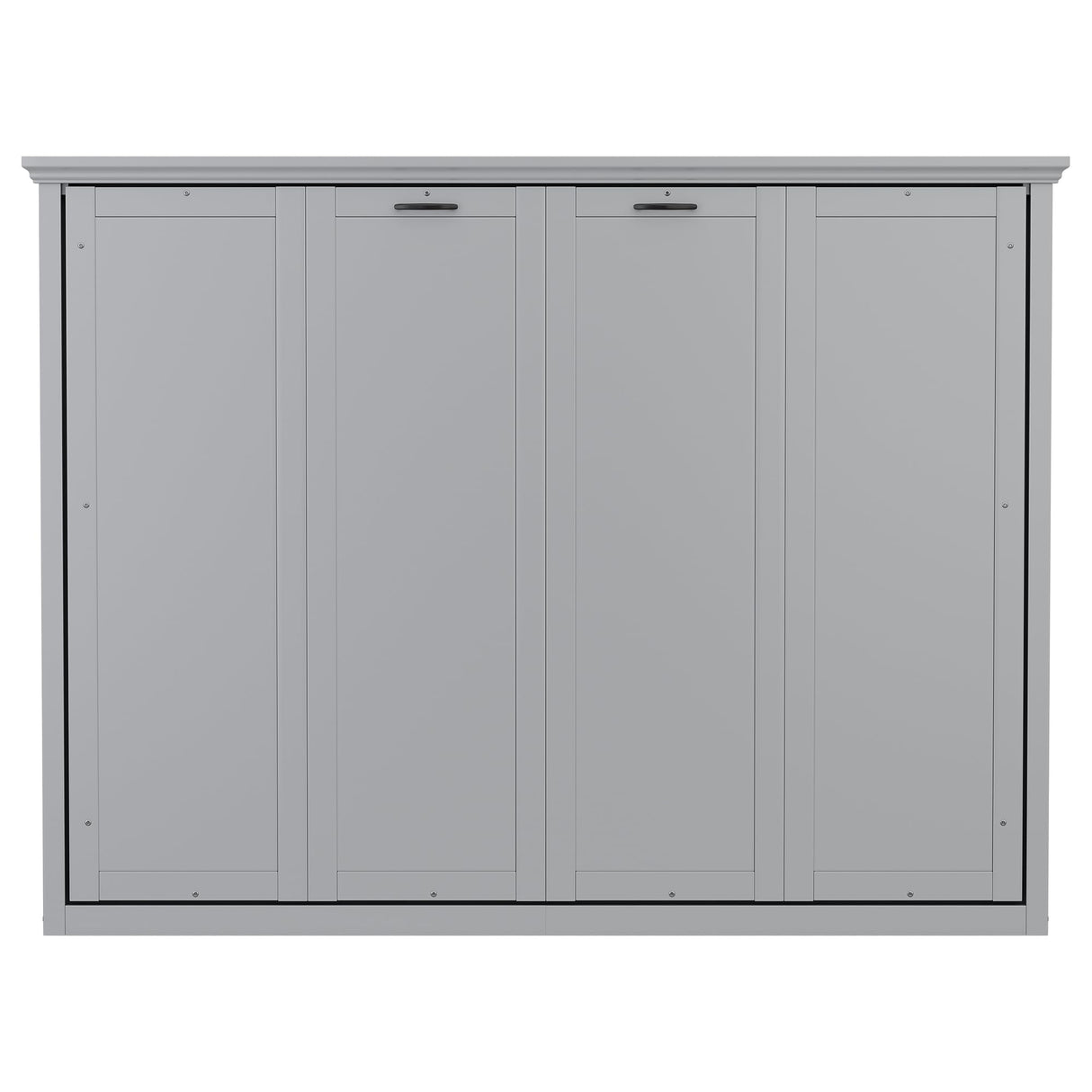 PVWIIK Twin Size Murphy Bed with Wood Support Plate for Adult,Girls,Boys,Solid Wood Cabinet Bed Frame/Hidden Wall Bed Cabinet,Space-Saving,No Box Spring Needed,Gray PVWIIK