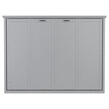 PVWIIK Twin Size Murphy Bed with Wood Support Plate for Adult,Girls,Boys,Solid Wood Cabinet Bed Frame/Hidden Wall Bed Cabinet,Space-Saving,No Box Spring Needed,Gray PVWIIK